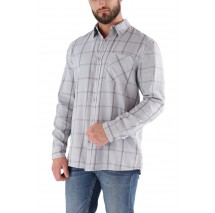 GUESS CHECK BLEACH COTTON SHIRT ΠΟΥΚΑΜΙΣΟ ΑΝΔΡΙΚΟ GREY