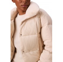CALVIN KLEIN JEANS CORDUROY INSULATED DOWN PUFFER ΜΠΟΥΦΑΝ ΓΥΝΑΙΚΕΙΟ OFF WHITE