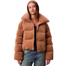 CALVIN KLEIN JEANS CORDUROY INSULATED DOWN PUFFER ΜΠΟΥΦΑΝ ΓΥΝΑΙΚΕΙΟ TAN