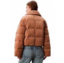 CALVIN KLEIN JEANS CORDUROY INSULATED DOWN PUFFER ΜΠΟΥΦΑΝ ΓΥΝΑΙΚΕΙΟ TAN