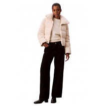 CALVIN KLEIN JEANS CORDUROY INSULATED DOWN PUFFER ΜΠΟΥΦΑΝ ΓΥΝΑΙΚΕΙΟ OFF WHITE