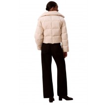 CALVIN KLEIN JEANS CORDUROY INSULATED DOWN PUFFER ΜΠΟΥΦΑΝ ΓΥΝΑΙΚΕΙΟ OFF WHITE