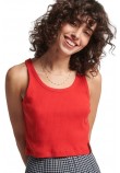 ΜΠΛΟΥΖΑ OVIN VNTAGE CROP RIBBED  VEST ΓΥΝΑΙΚΕΙΑ SUPERDRY CORAL