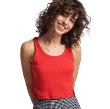 ΜΠΛΟΥΖΑ OVIN VNTAGE CROP RIBBED  VEST ΓΥΝΑΙΚΕΙΑ SUPERDRY CORAL