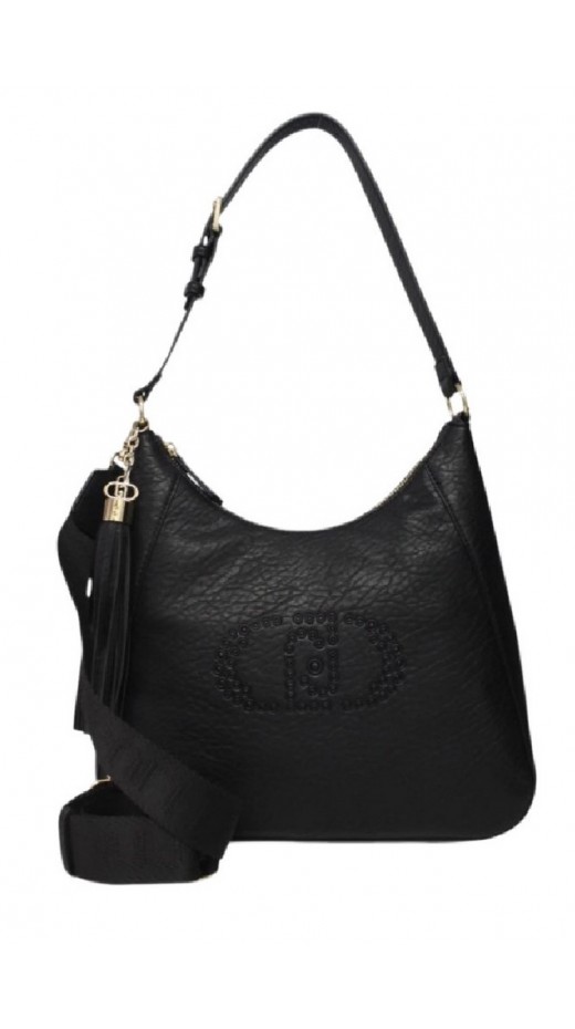 LIU JO MIN OF 2 ECS M HOBO AF5119E0161 ΤΣΑΝΤΑ ΓΥΝΑΙΚΕΙΑ BLACK