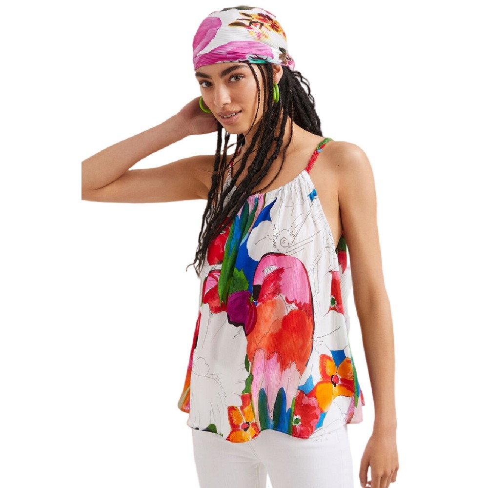 ΜΠΛΟΥΖΑ RODAS HALTER ΓΥΝΑΙΚΕΙΑ DESIGUAL WHITE