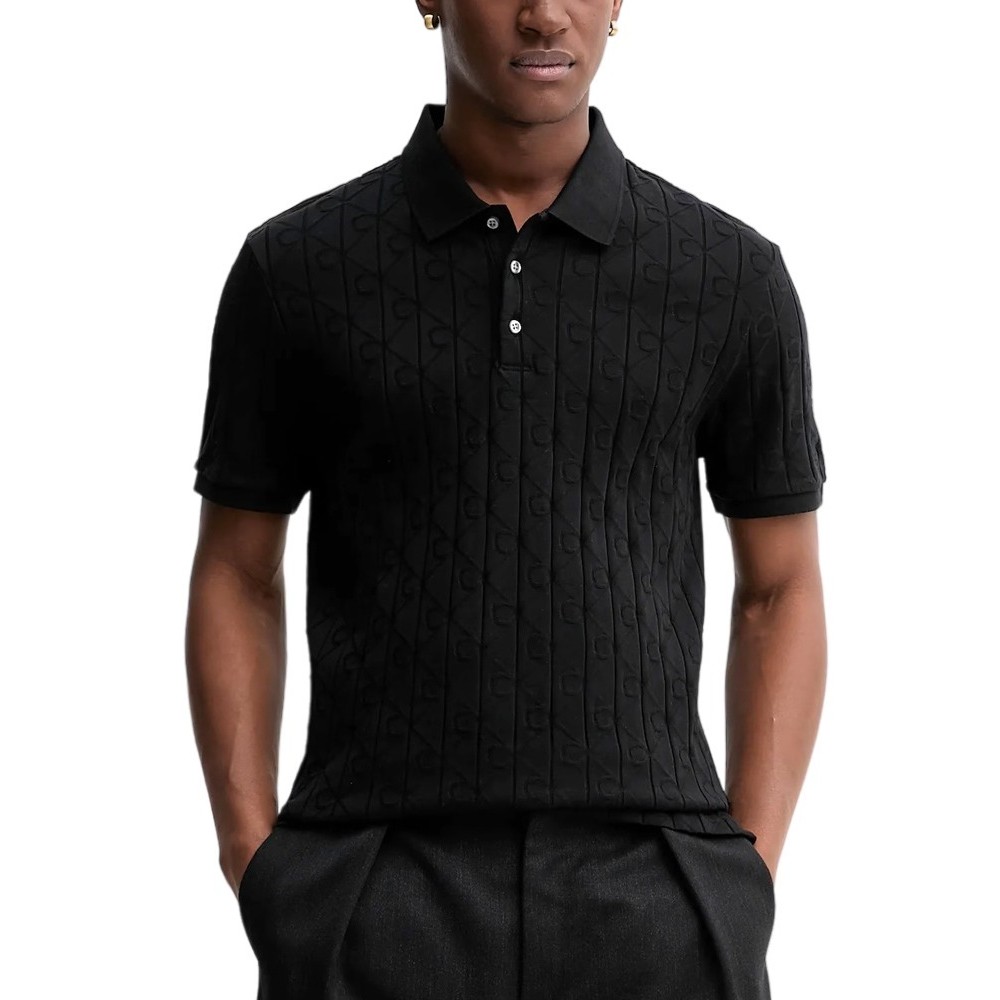 CALVIN KLEIN JEANS DBL MERCERIZED EMBLEM JACQUAR T-SHIRT ΜΠΛΟΥΖΑ ΑΝΔΡΙΚΗ BLACK