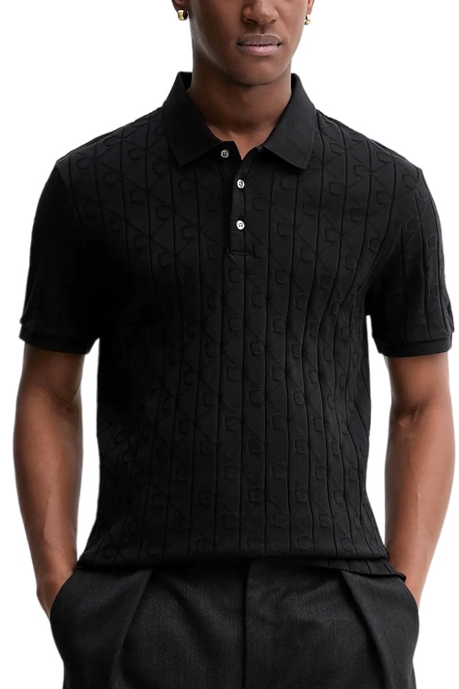 CALVIN KLEIN JEANS DBL MERCERIZED EMBLEM JACQUAR T-SHIRT ΜΠΛΟΥΖΑ ΑΝΔΡΙΚΗ BLACK