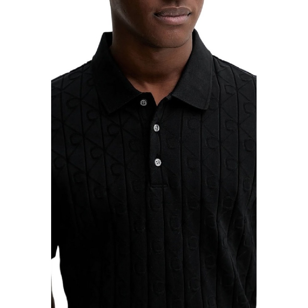 CALVIN KLEIN JEANS DBL MERCERIZED EMBLEM JACQUAR T-SHIRT ΜΠΛΟΥΖΑ ΑΝΔΡΙΚΗ BLACK