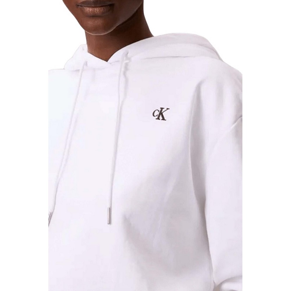 CALVIN KLEIN JEANS ARCHIVE TERRY PO HOOD ΦΟΥΤΕΡ ΜΠΛΟΥΖΑ ΓΥΝΑΙΚΕΙΑ WHITE