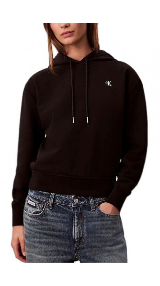 CALVIN KLEIN JEANS ARCHIVE TERRY PO HOOD ΦΟΥΤΕΡ ΜΠΛΟΥΖΑ ΓΥΝΑΙΚΕΙΑ BLACK