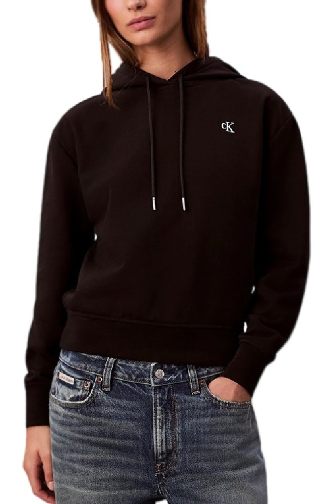 CALVIN KLEIN JEANS ARCHIVE TERRY PO HOOD ΦΟΥΤΕΡ ΜΠΛΟΥΖΑ ΓΥΝΑΙΚΕΙΑ BLACK