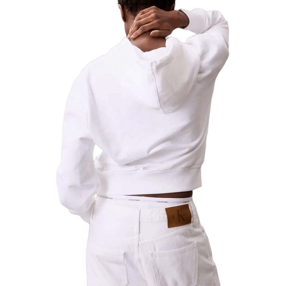 CALVIN KLEIN JEANS ARCHIVE TERRY PO HOOD ΦΟΥΤΕΡ ΜΠΛΟΥΖΑ ΓΥΝΑΙΚΕΙΑ WHITE