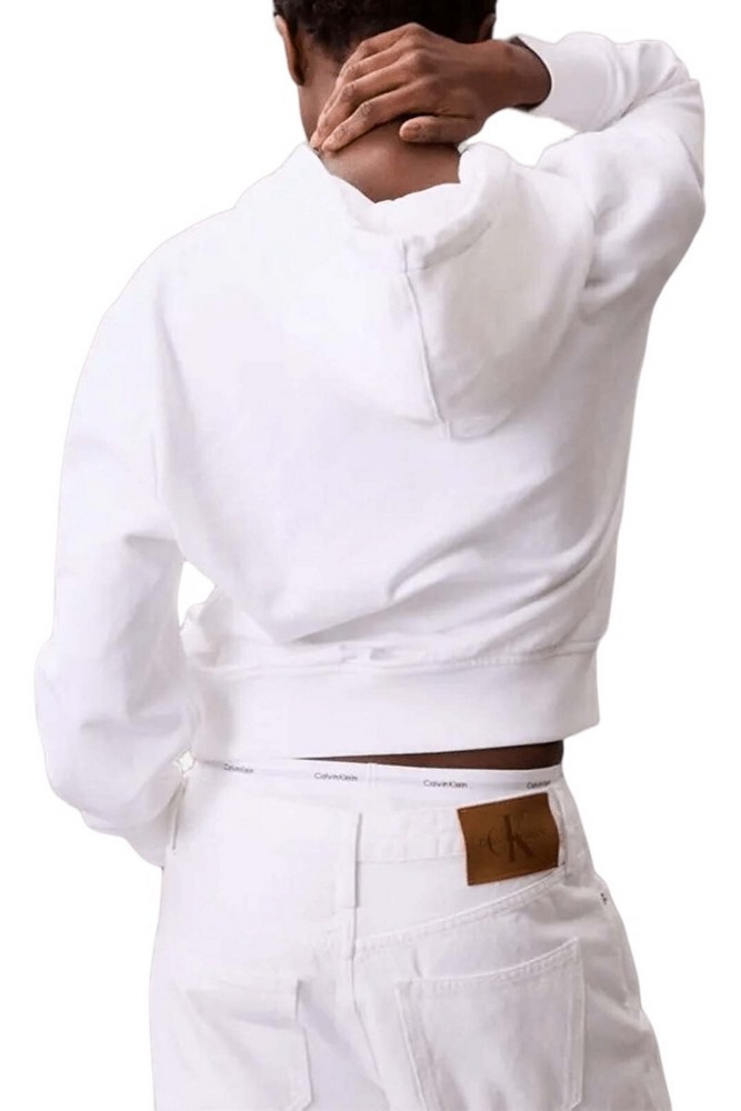 CALVIN KLEIN JEANS ARCHIVE TERRY PO HOOD ΦΟΥΤΕΡ ΜΠΛΟΥΖΑ ΓΥΝΑΙΚΕΙΑ WHITE