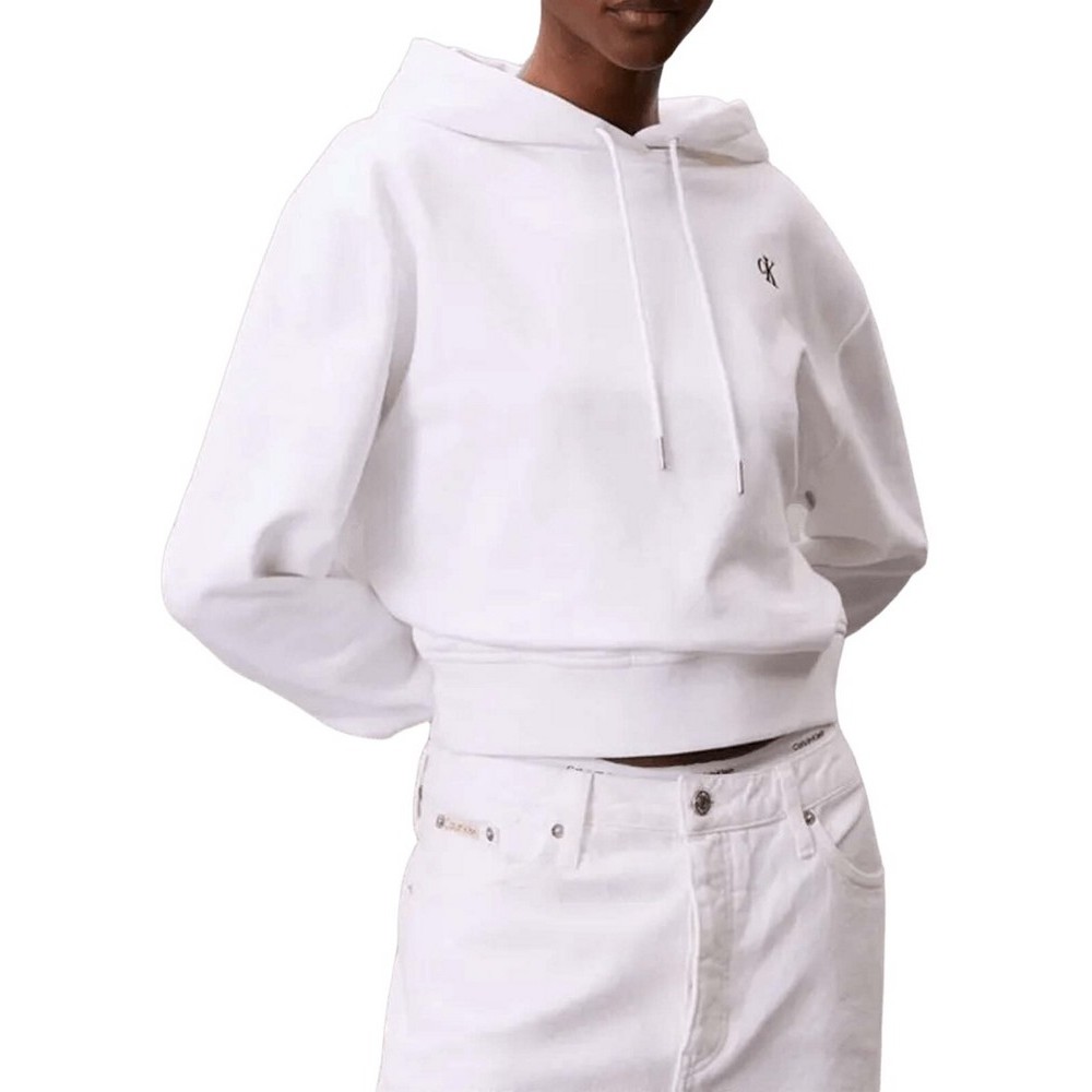CALVIN KLEIN JEANS ARCHIVE TERRY PO HOOD ΦΟΥΤΕΡ ΜΠΛΟΥΖΑ ΓΥΝΑΙΚΕΙΑ WHITE