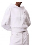 CALVIN KLEIN JEANS ARCHIVE TERRY PO HOOD ΦΟΥΤΕΡ ΜΠΛΟΥΖΑ ΓΥΝΑΙΚΕΙΑ WHITE