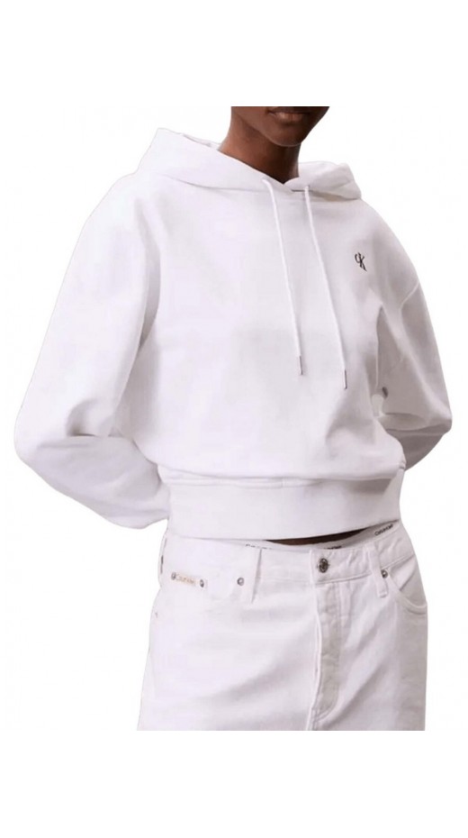 CALVIN KLEIN JEANS ARCHIVE TERRY PO HOOD ΦΟΥΤΕΡ ΜΠΛΟΥΖΑ ΓΥΝΑΙΚΕΙΑ WHITE