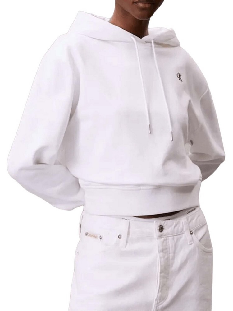 CALVIN KLEIN JEANS ARCHIVE TERRY PO HOOD ΦΟΥΤΕΡ ΜΠΛΟΥΖΑ ΓΥΝΑΙΚΕΙΑ WHITE