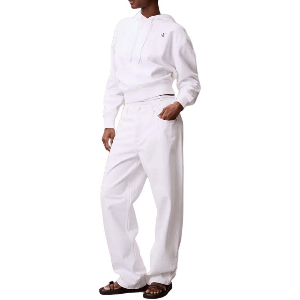 CALVIN KLEIN JEANS ARCHIVE TERRY PO HOOD ΦΟΥΤΕΡ ΜΠΛΟΥΖΑ ΓΥΝΑΙΚΕΙΑ WHITE