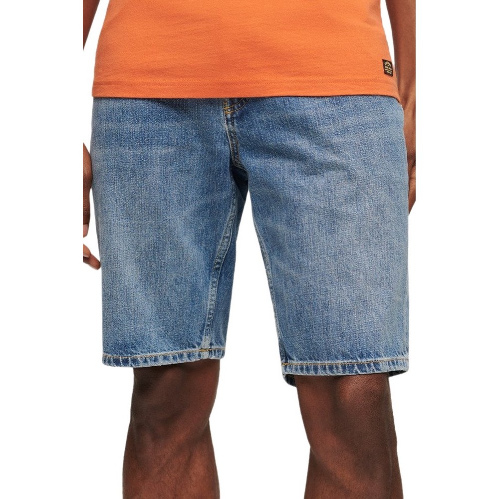 SUPERDRY D2 OVIN VINTAGE STRAIGHT SHORT ΒΕΡΜΟΥΔΑ ΑΝΔΡΙΚΗ BLUΕ DENIM