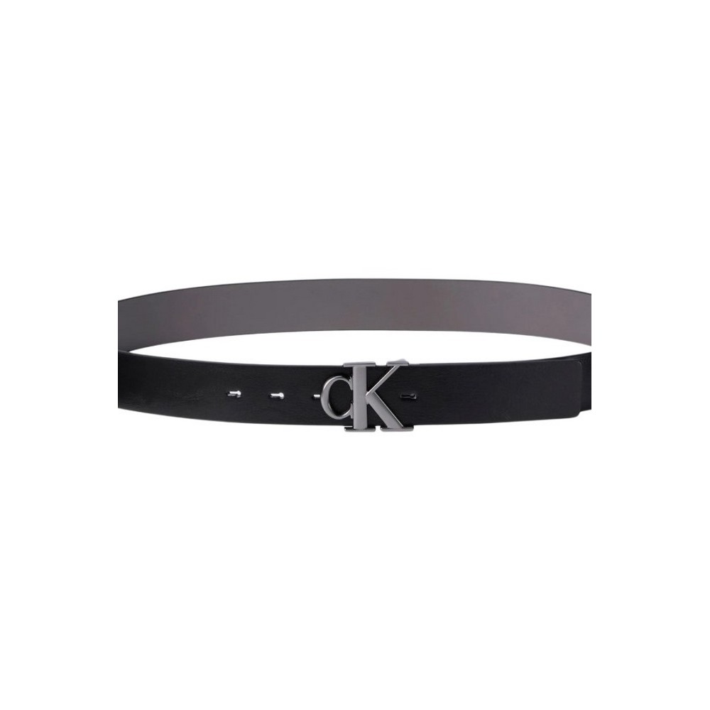 CALVIN KLEIN  MNGRM PLQ BCKL 35MM ΖΩΝΗ ΑΝΔΡΙΚΗ BLACK/GREY