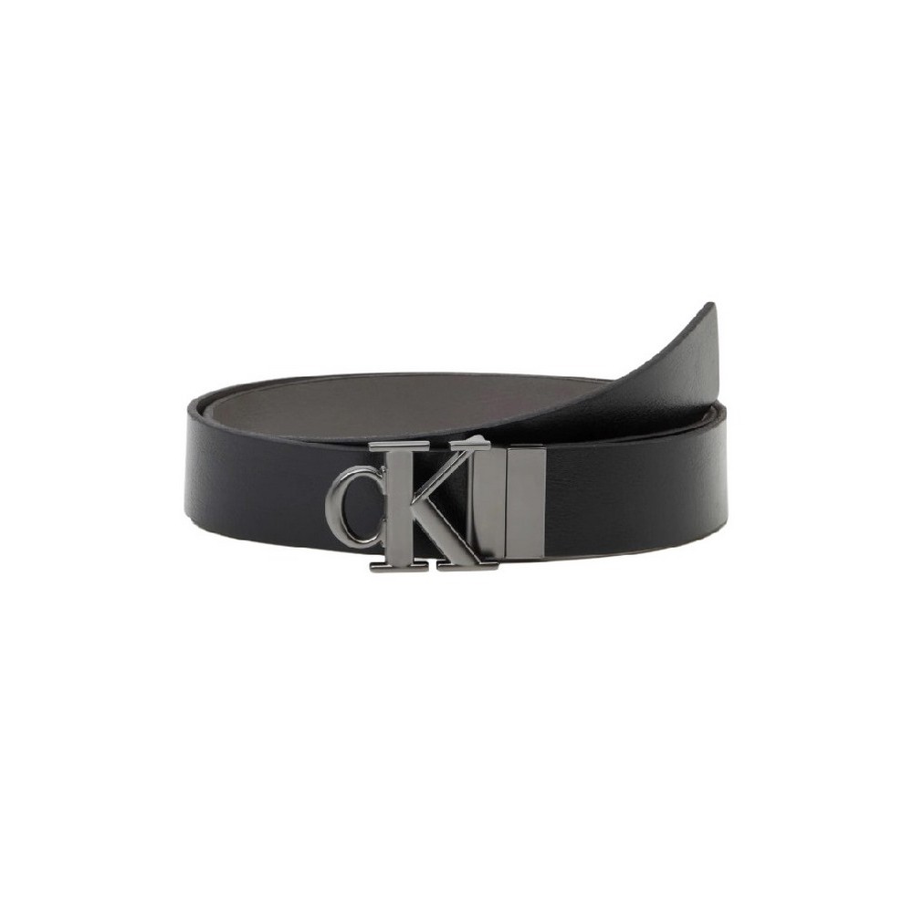 CALVIN KLEIN  MNGRM PLQ BCKL 35MM ΖΩΝΗ ΑΝΔΡΙΚΗ BLACK/GREY