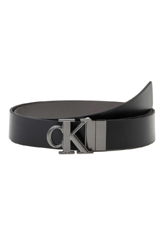 CALVIN KLEIN  MNGRM PLQ BCKL 35MM ΖΩΝΗ ΑΝΔΡΙΚΗ BLACK/GREY
