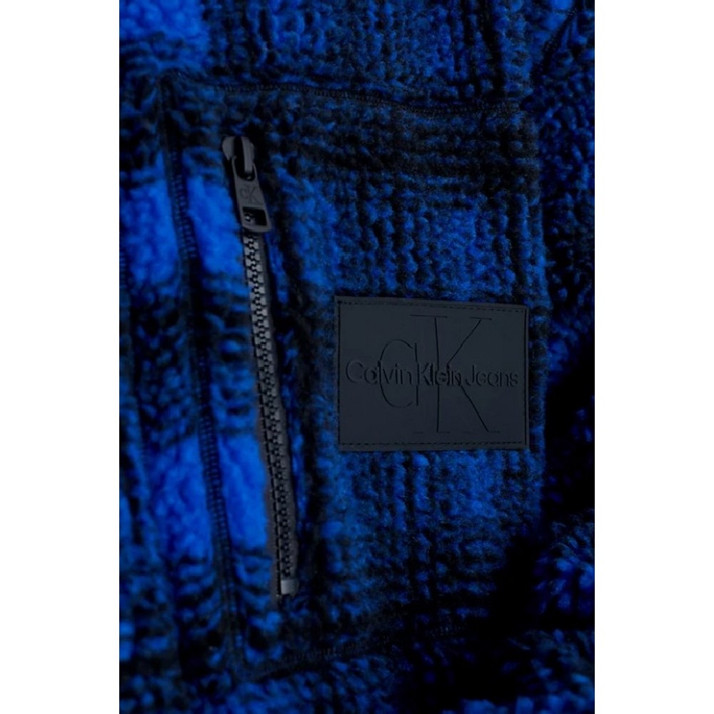 CALVIN KLEIN JEANS HEAVY FABRICATION OVERSHIRT ΜΠΟΥΦΑΝ ΑΝΔΡΙΚΟ BLUE