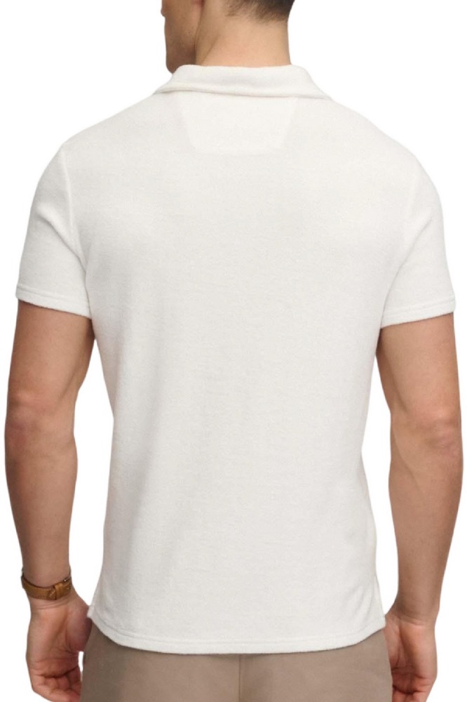SUPERDRY D4 STUD TOWELLING POLO T-SHIRT ΜΠΛΟΥΖΑ ΑΝΔΡΙΚΗ OFF WHITE