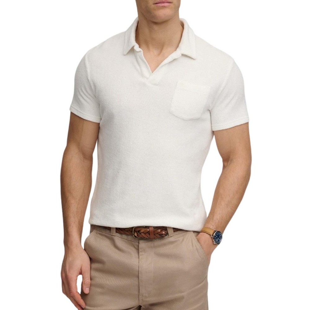 SUPERDRY D4 STUD TOWELLING POLO T-SHIRT ΜΠΛΟΥΖΑ ΑΝΔΡΙΚΗ OFF WHITE