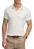 SUPERDRY D4 STUD TOWELLING POLO T-SHIRT ΜΠΛΟΥΖΑ ΑΝΔΡΙΚΗ OFF WHITE