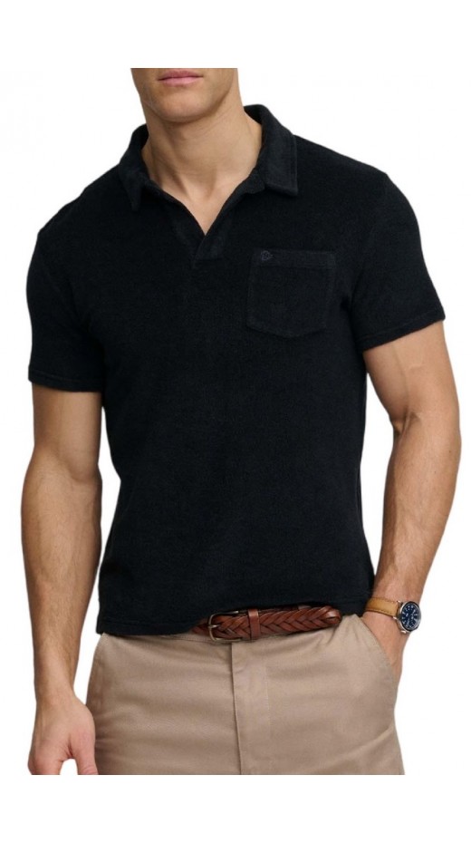 SUPERDRY D4 STUD TOWELLING POLO T-SHIRT ΜΠΛΟΥΖΑ ΑΝΔΡΙΚΗ DEEP NAVY