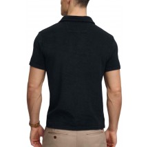 SUPERDRY D4 STUD TOWELLING POLO T-SHIRT ΜΠΛΟΥΖΑ ΑΝΔΡΙΚΗ DEEP NAVY