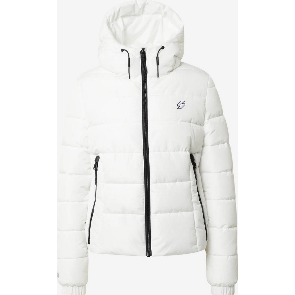 SUPERDRY ΜΠΟΥΦΑΝ HOODED SPIRIT SPORTS PUFFER ΓΥΝΑΙΚΕΙΟ WHITE
