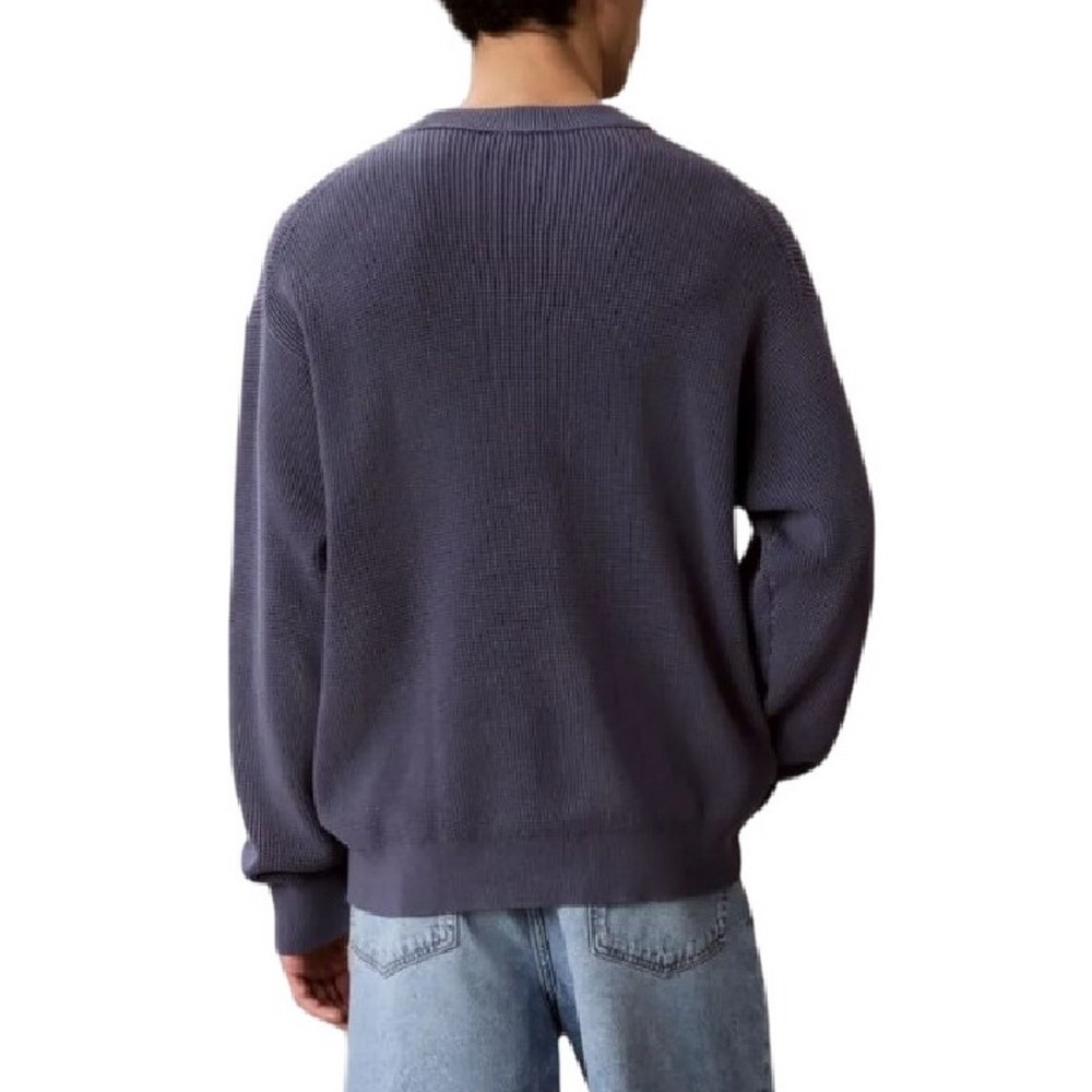 CALVIN KLEIN JEANS EZ COTTON WAFFLE CRWNK SWTR 9 ΠΛΕΚΤΗ ΜΠΛΟΥΖΑ ΑΝΔΡΙΚΗ BLUE