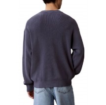 CALVIN KLEIN JEANS EZ COTTON WAFFLE CRWNK SWTR 9 ΠΛΕΚΤΗ ΜΠΛΟΥΖΑ ΑΝΔΡΙΚΗ BLUE