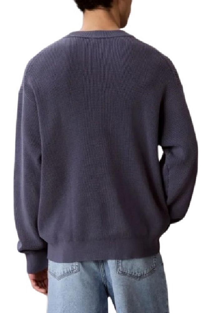 CALVIN KLEIN JEANS EZ COTTON WAFFLE CRWNK SWTR 9 ΠΛΕΚΤΗ ΜΠΛΟΥΖΑ ΑΝΔΡΙΚΗ BLUE