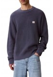 CALVIN KLEIN JEANS EZ COTTON WAFFLE CRWNK SWTR 9 ΠΛΕΚΤΗ ΜΠΛΟΥΖΑ ΑΝΔΡΙΚΗ BLUE