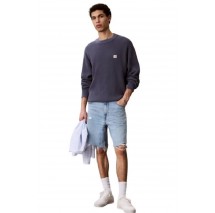 CALVIN KLEIN JEANS EZ COTTON WAFFLE CRWNK SWTR 9 ΠΛΕΚΤΗ ΜΠΛΟΥΖΑ ΑΝΔΡΙΚΗ BLUE
