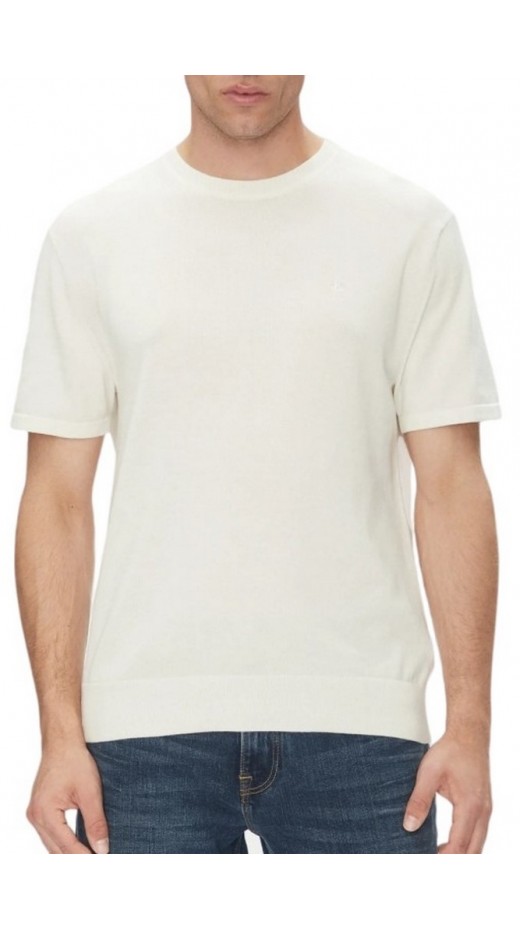 CALVIN KLEIN SUPIMA COTTON CREW 14GG T-SHIRT ΜΠΛΟΥΖΑ ΑΝΔΡΙΚΗ OFF WHITE