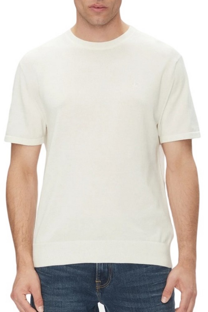 CALVIN KLEIN SUPIMA COTTON CREW 14GG T-SHIRT ΜΠΛΟΥΖΑ ΑΝΔΡΙΚΗ OFF WHITE