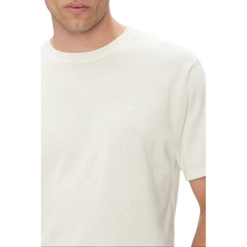 CALVIN KLEIN SUPIMA COTTON CREW 14GG T-SHIRT ΜΠΛΟΥΖΑ ΑΝΔΡΙΚΗ OFF WHITE