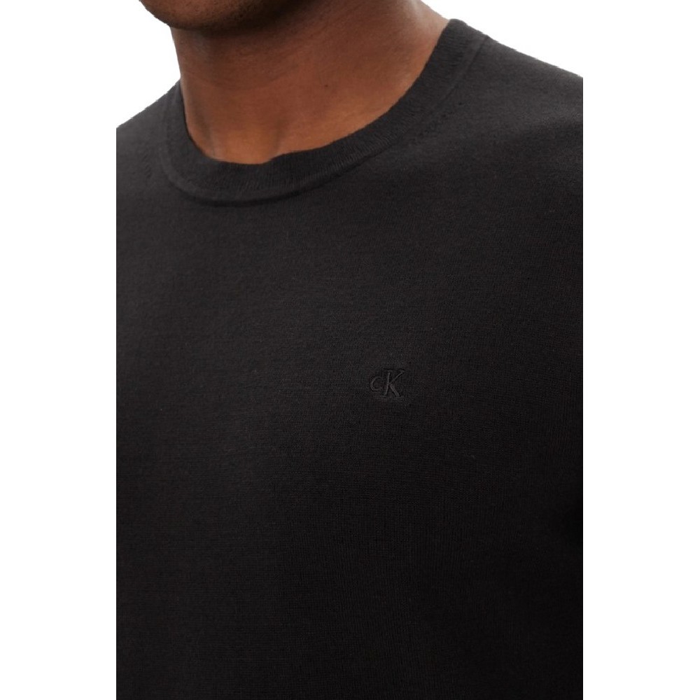 CALVIN KLEIN SUPIMA COTTON CREW 14GG T-SHIRT ΜΠΛΟΥΖΑ ΑΝΔΡΙΚΗ BLACK