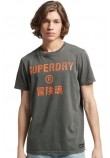 SUPERDRY D1 OVIN VINTAGE CORP LOGO TEE T-SHIRT ΑΝΔΡΙΚΟ DARK GREY