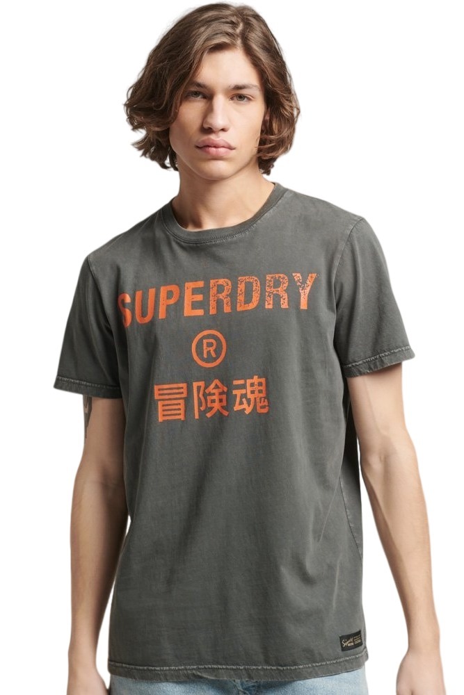 SUPERDRY D1 OVIN VINTAGE CORP LOGO TEE T-SHIRT ΑΝΔΡΙΚΟ DARK GREY