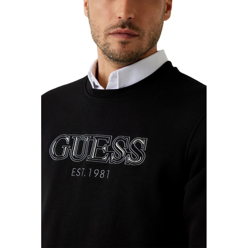 GUESS CN BASIC SWEATSHIRT ΦΟΥΤΕΡ ΜΠΛΟΥΖΑ ΑΝΔΡΙΚΗ BLACK