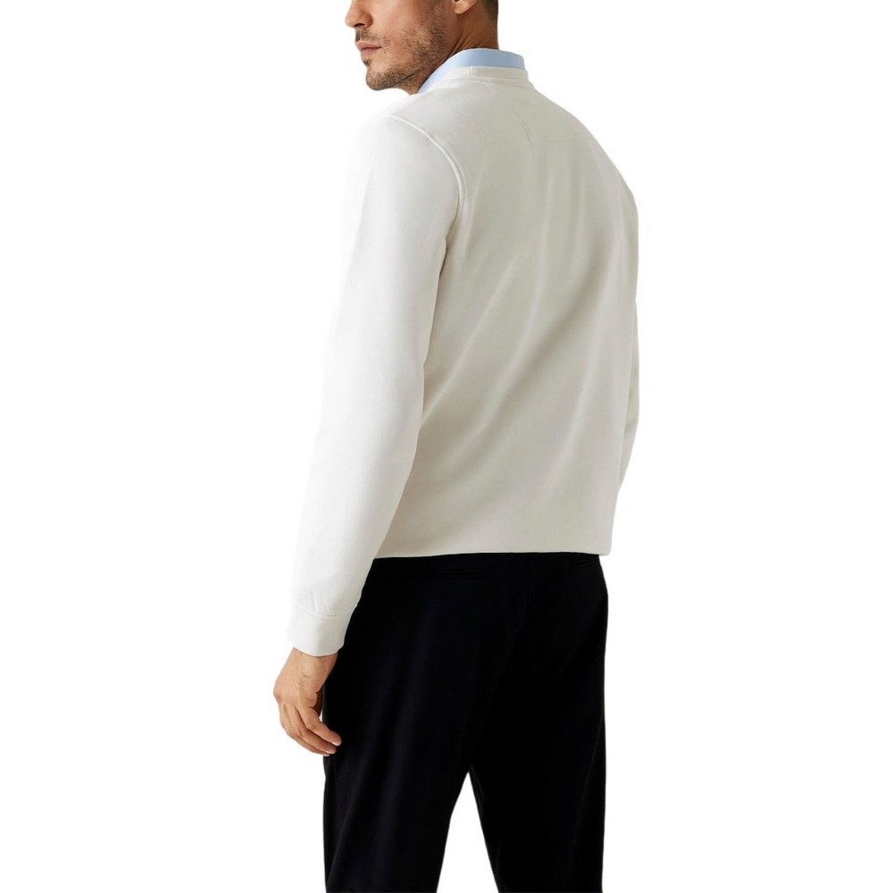 GUESS CN BASIC SWEATSHIRT ΦΟΥΤΕΡ ΜΠΛΟΥΖΑ ΑΝΔΡΙΚΗ OFF WHITE