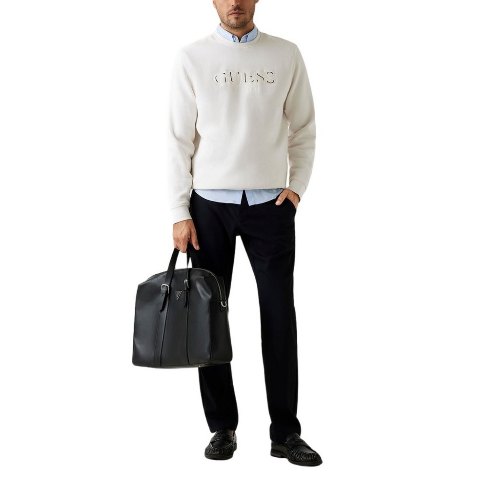 GUESS CN BASIC SWEATSHIRT ΦΟΥΤΕΡ ΜΠΛΟΥΖΑ ΑΝΔΡΙΚΗ OFF WHITE