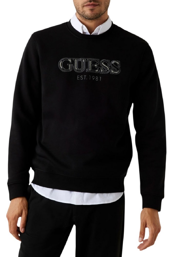 GUESS CN BASIC SWEATSHIRT ΦΟΥΤΕΡ ΜΠΛΟΥΖΑ ΑΝΔΡΙΚΗ BLACK