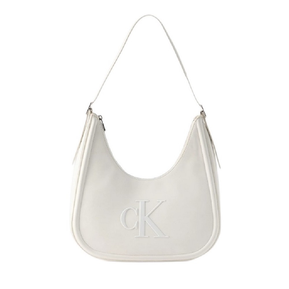 CALVIN KLEIN BOLD CK CRESCENT BAG ΤΣΑΝΤΑ ΓΥΝΑΙΚΕΙΑ WHITE